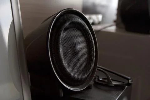Black audio speaker Stock-Fotos