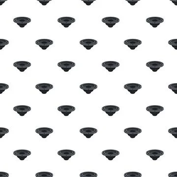 Black audio speakers creating seamless pattern background Stock Illustration