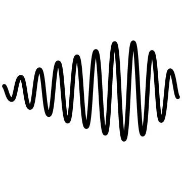 Black audio waveform signal pattern frequency modulation oscillation curve Stock Illustration