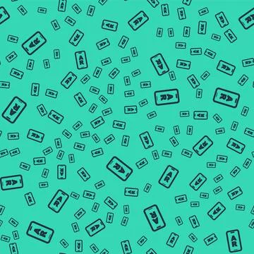 Black Augmented reality AR icon isolated seamless pattern on green background イラスト素材