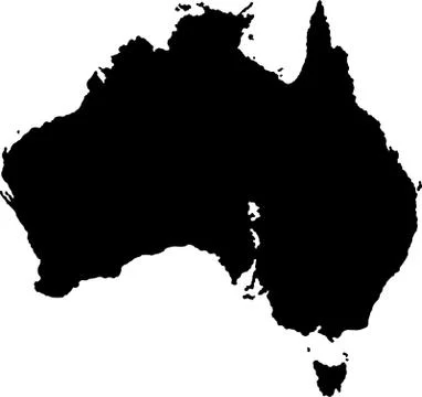 Black australia map Stock Illustration