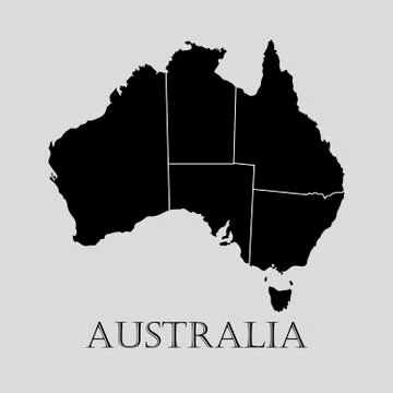 Black Australia map - vector illustration Stock Illustration