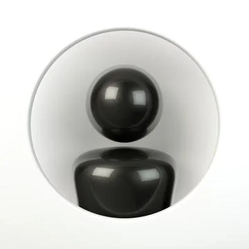 Black Avatar blank shape in white hole. 3d illustration Stock Illustration