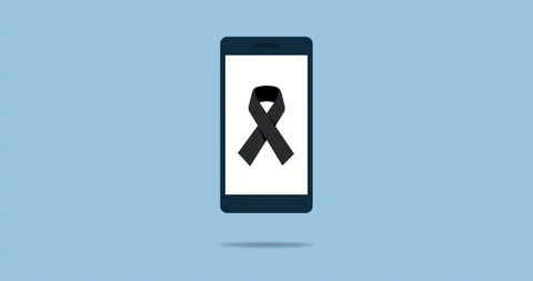 Black awareness ribbon Stock Footage 118090697