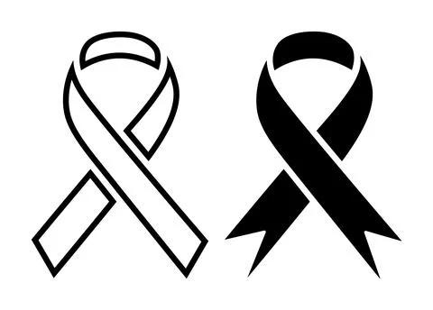 Black awareness ribbon set, A vector illustration of a  ribbon isolated set Stock Illustration