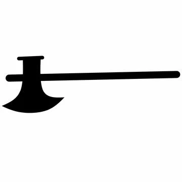 Black Axe Silhouette Vector Illustration, Traditional Battle Axe or Woodworking  Stock Illustration