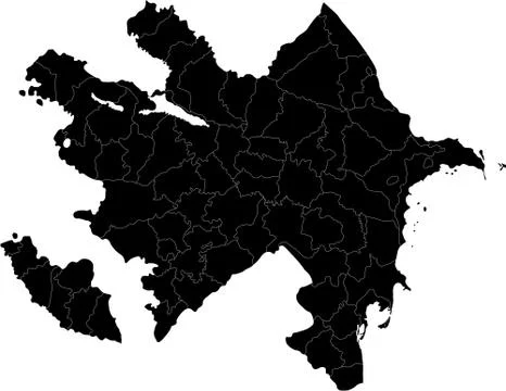 Black Azerbaijan map Stock Illustration