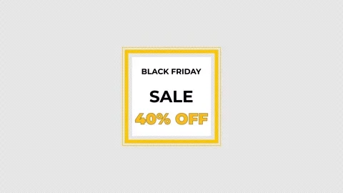 Black backdrop announcing 40 percent off badge with bold gold border and high Stock Footage 320789201