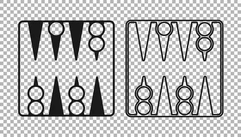 Black Backgammon board icon isolated on transparent background. Vector Stock Illustration
