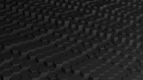 Black background with 3d hexagon shapes Ilustração Stock