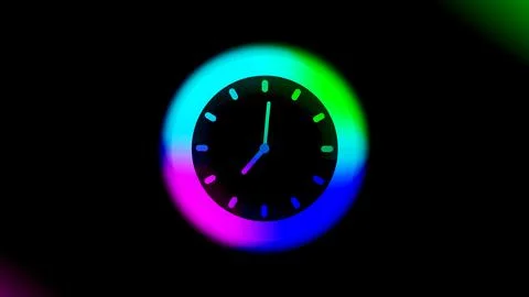 Black background 3d wall clock. Stock Illustration