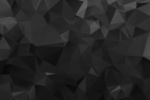 Black background. Abstract triangle black texture. Low poly black pattern ill Stock Illustration