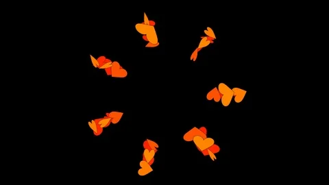Black background and moving heart shape Stock Footage 103123566