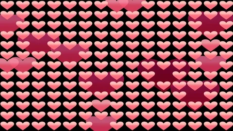 Black background and moving heart shape Stock Footage 103829580