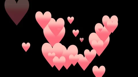 Black background and moving heart shape Stock Footage 104018024