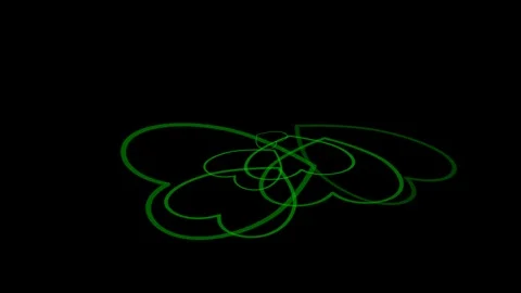 Black background and moving heart shape lines Stock Footage 106738680
