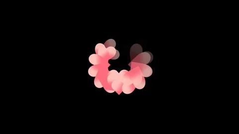 Black background and moving heart shape Stock Footage 107290164