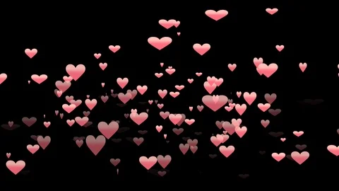 Black background and moving heart shape Stock Footage 108519121