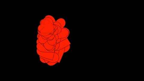 Black background and moving heart shape Stock Footage 109467066