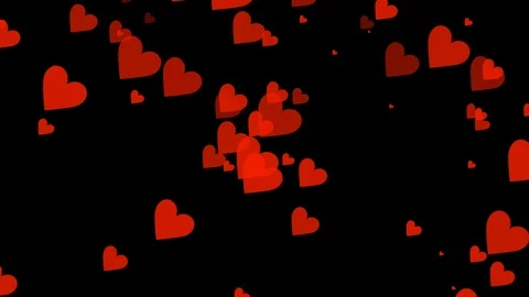 Black background and moving heart shape Stock Footage 112366135