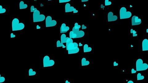 Black background and moving heart shape Stock Footage 112366873