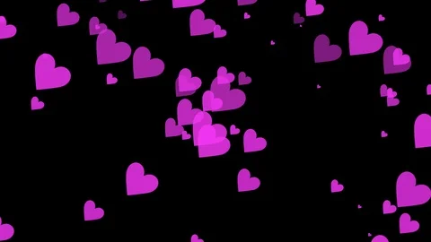 Black background and moving heart shape Stock Footage 112367609