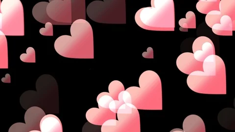 Black background and moving heart shape Stock Footage 112648715
