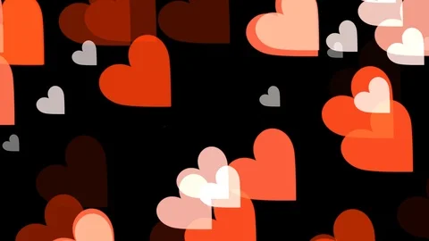 Black background and moving heart shape Stock Footage 112728059