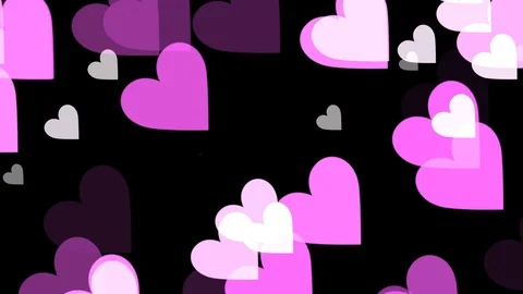Black background and moving heart shape Stock Footage 112730127