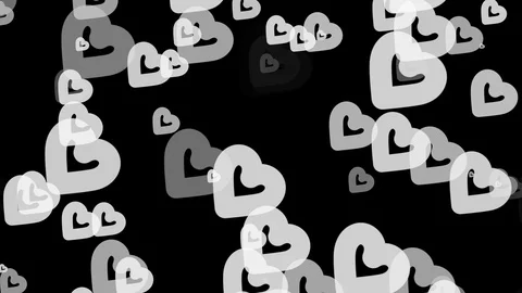Black background and moving heart shape Stock Footage 113322161