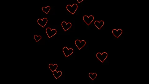 Black background and moving heart shape lines Stock Footage 123620665