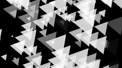 Black background and multiple moving triangles Stock Footage 112910989