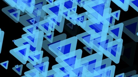 Black background and multiple moving triangles Video stock 113397882