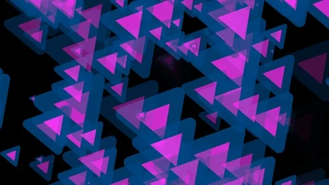 Black background and multiple moving triangles Video stock 113399815