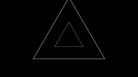 Black background and multiple moving triangles, Zoom in and out repeatedly Stock Footage 113777879