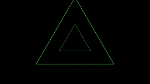 Black background and multiple moving triangles, Zoom in and out repeatedly Video stock 113780028