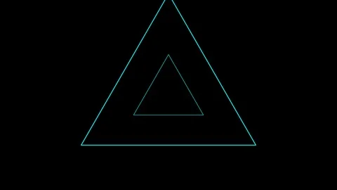 Black background and multiple moving triangles, Zoom in and out repeatedly Stock Footage 113780379