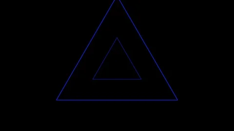 Black background and multiple moving triangles, Zoom in and out repeatedly Stock Footage 113780950