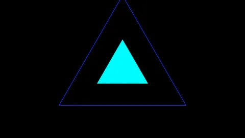 Black background and multiple moving triangles, Zoom in and out repeatedly Stock Footage 114155011