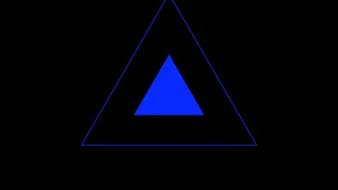 Black background and multiple moving triangles, Zoom in and out repeatedly Video stock 114155134