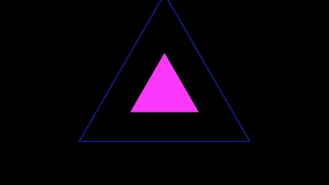 Black background and multiple moving triangles, Zoom in and out repeatedly Stock Footage 114155259