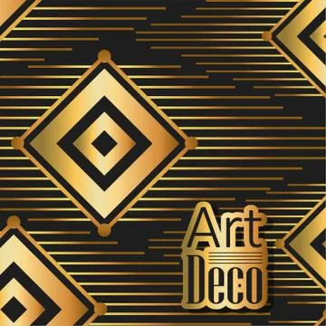 Black background art deco frames Illustrazione stock
