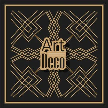 Black background art deco frames Illustrazione stock