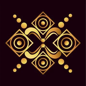 Black background art deco frames Illustrazione stock