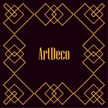 Black background art deco frames Illustrazione stock