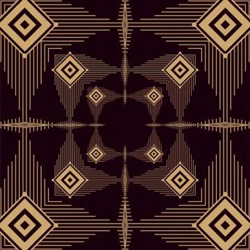 Black background art deco frames Illustrazione stock