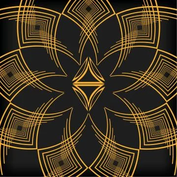 Black background art deco frames Illustrazione stock