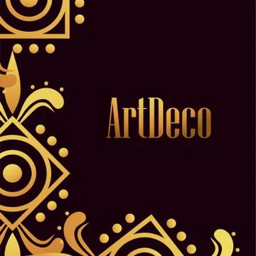 Black background art deco frames Illustrazione stock