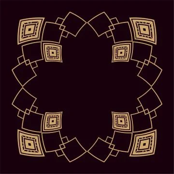 Black background art deco frames Illustrazione stock
