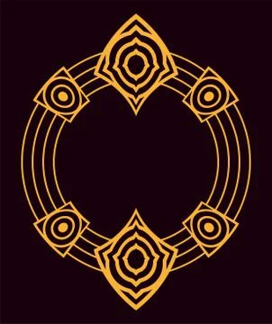 Black background art deco frames Stock Illustration